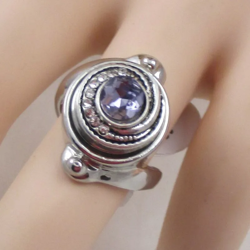 Purple Crystal Fashion Ring Size 7