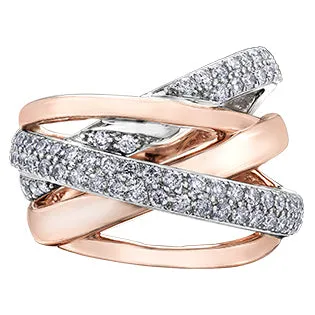 "ROSSETTA" ROSE/WHITE GOLD DIAMOND BAND