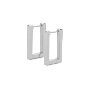 Rectangle earring silver