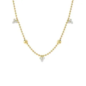 Roberto Coin Diamonds By The Inch Diamond Trio & Bead Station Necklace