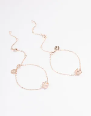 Rose Gold Semi Precious Shaker Bracelet Pack