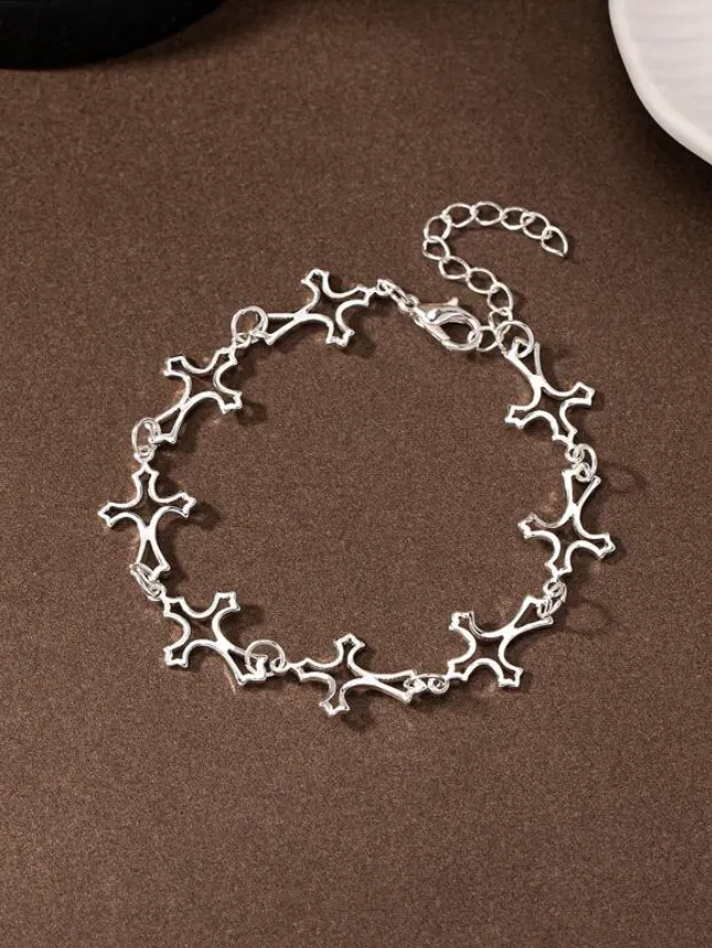 Saint Silver Cross Bracelet