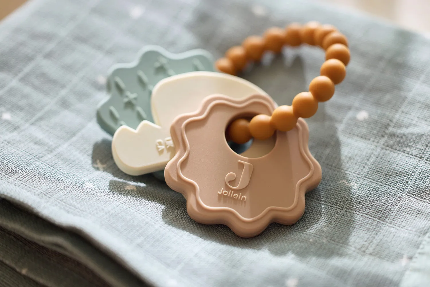 Silicone Teething Ring Keychain - Lovely Birds