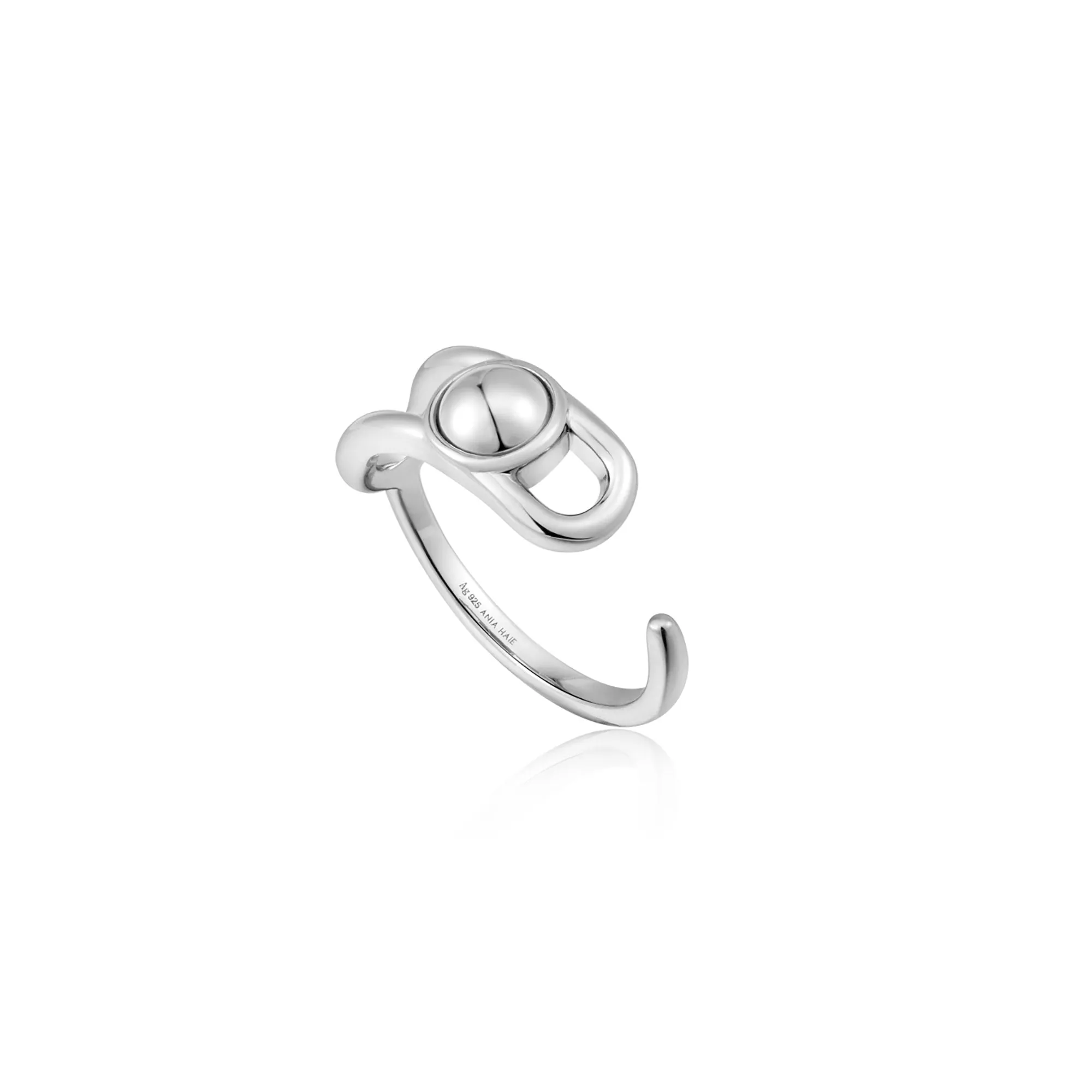 Silver Orb Claw Adjustable Ring