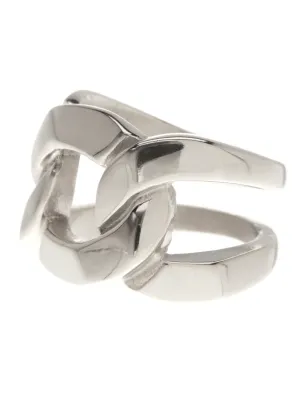 Silver Tone Linked Knot Ring