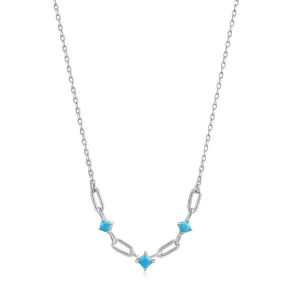 Silver Turquoise Link Necklace