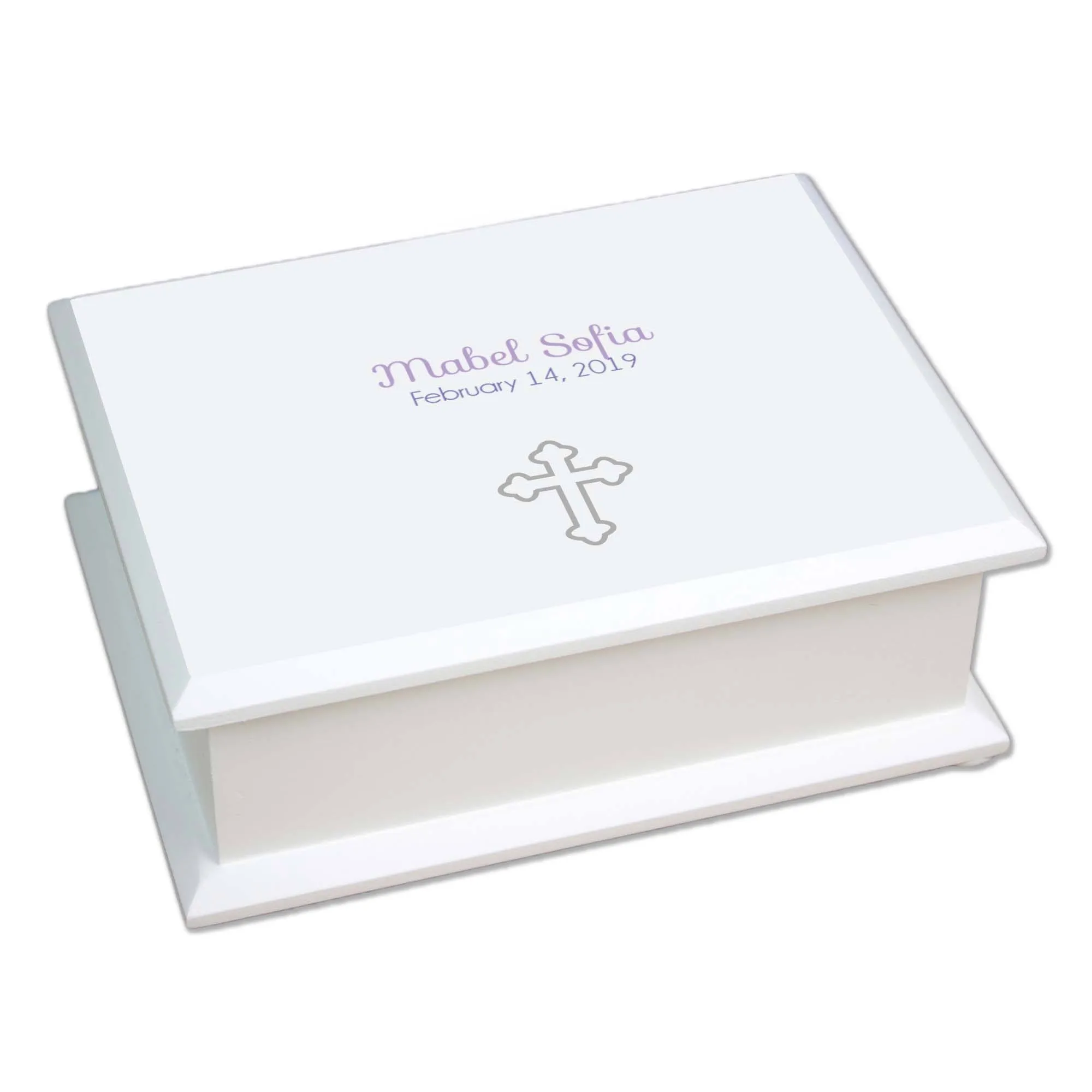 Single Cross Lift Top Jewelry Box