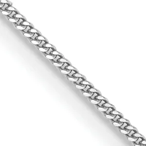 Solid 14k White Gold .9 mm Curb Pendant Chain