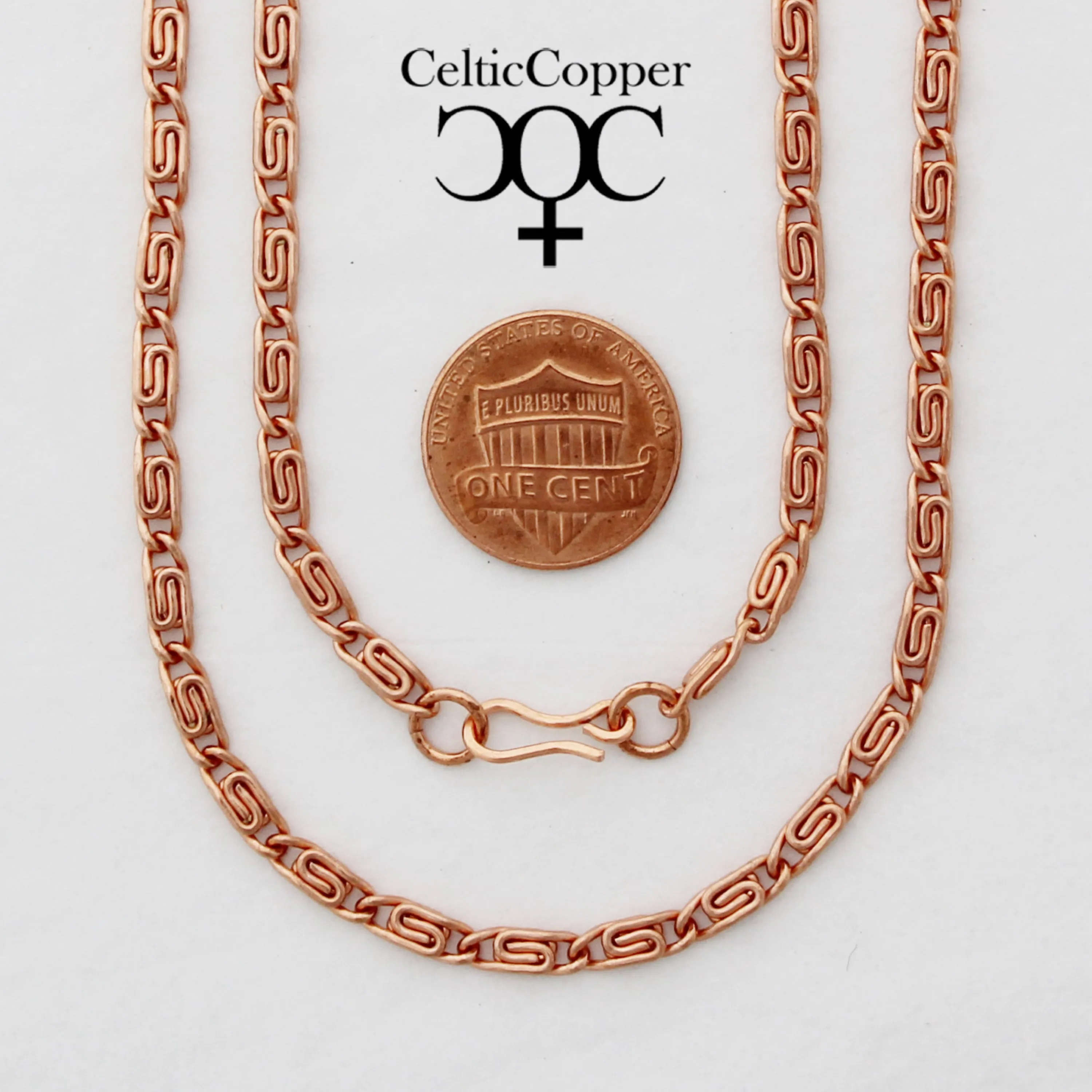 Solid Copper Necklace Chain Celtic Copper Fine Scroll Chain Necklace NC61 Celtic Necklace Chain Solid Copper Necklace 18 Inch Chain