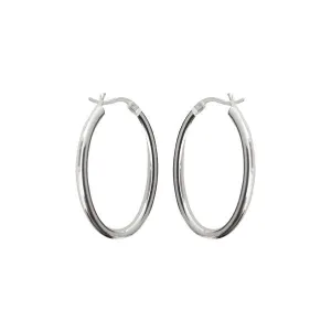 Sterling Silver "Silver Arches" Oval Hoop Earrings