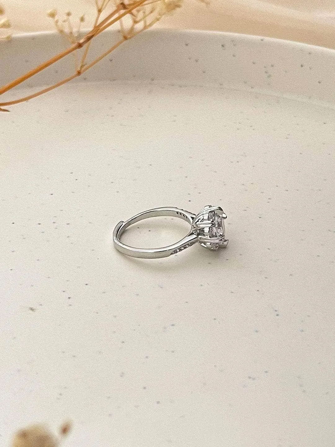 Striking Moissanite Engagement Ring