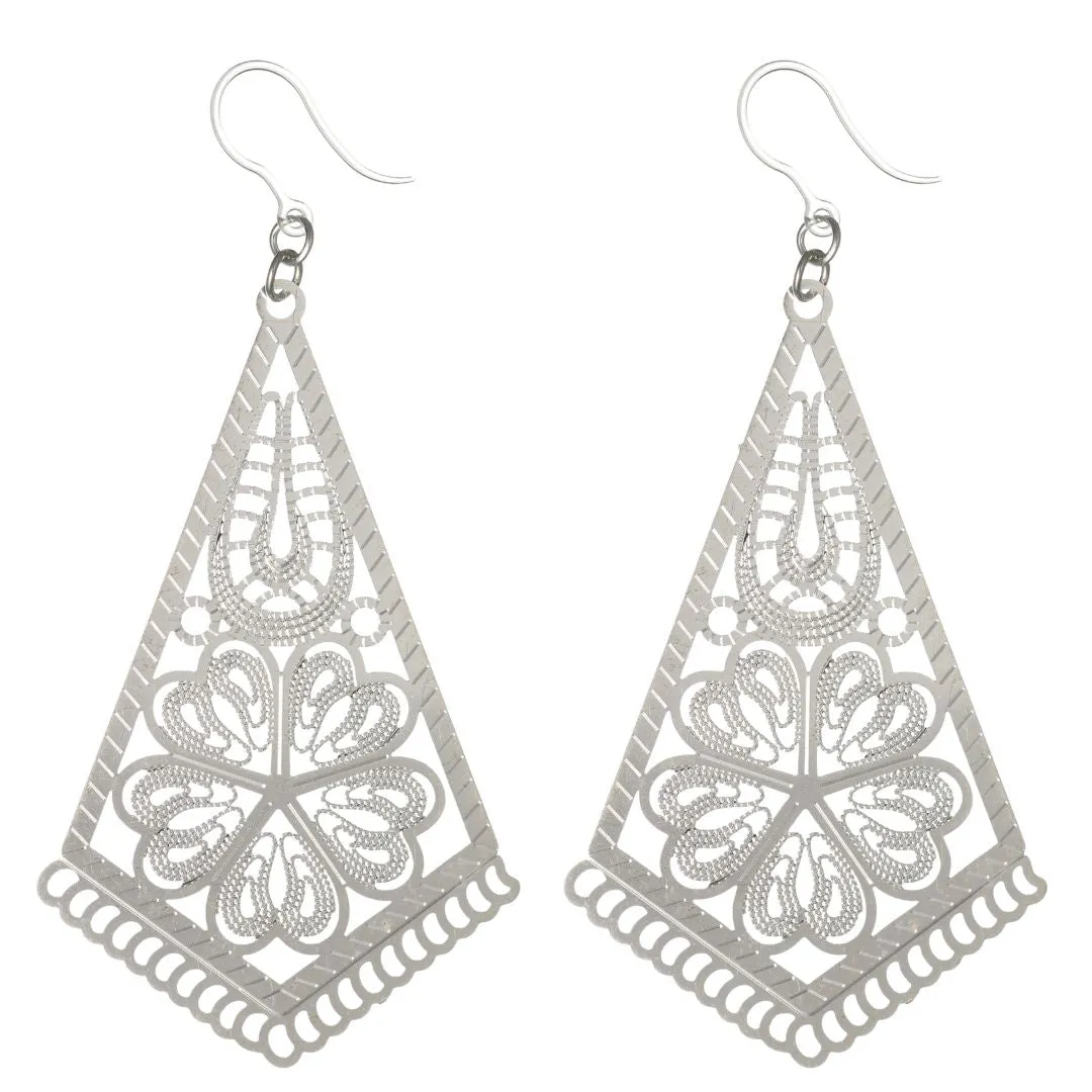 Table Runner Dangles Hypoallergenic Earrings for Sensitive Ears Made with Plastic Posts