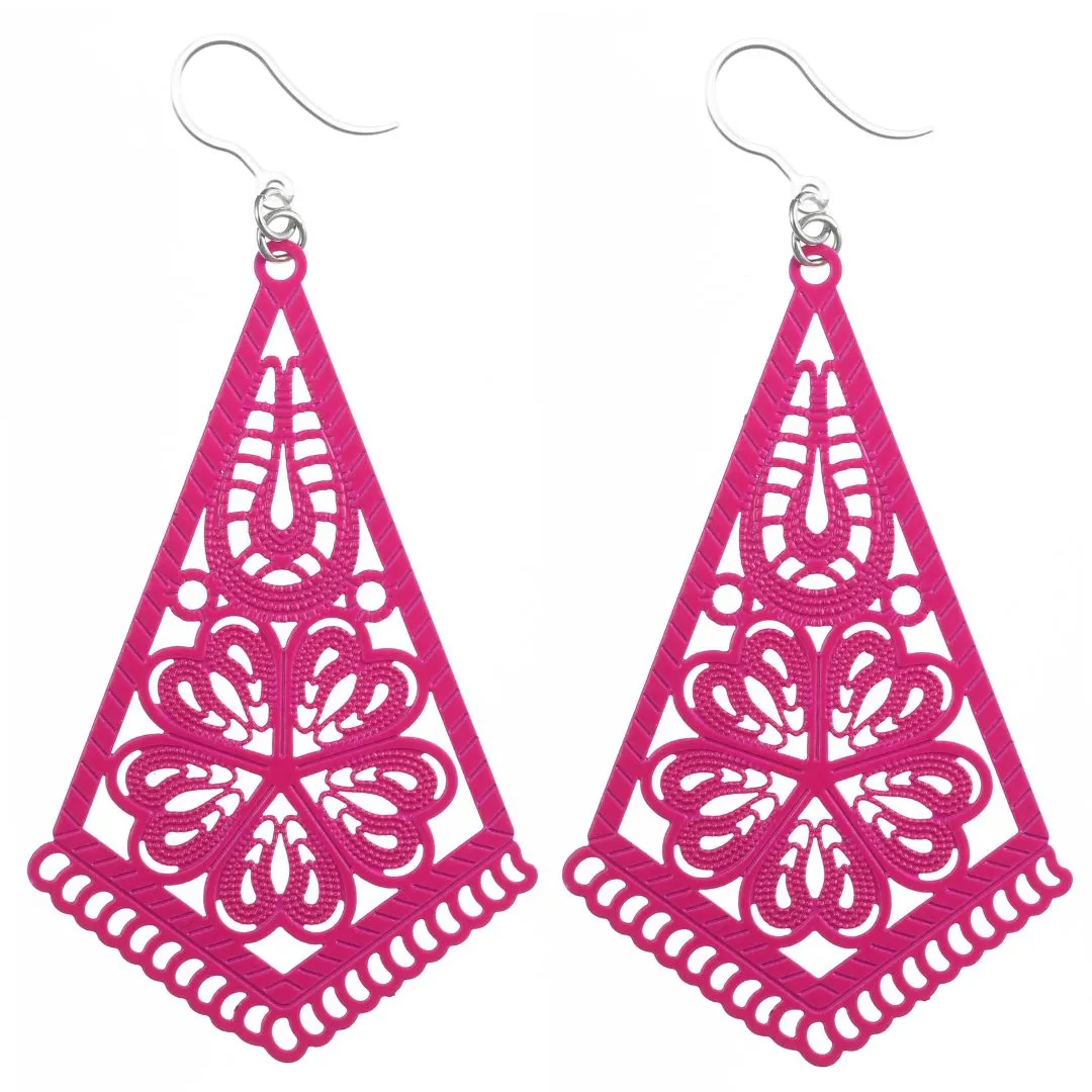 Table Runner Dangles Hypoallergenic Earrings for Sensitive Ears Made with Plastic Posts