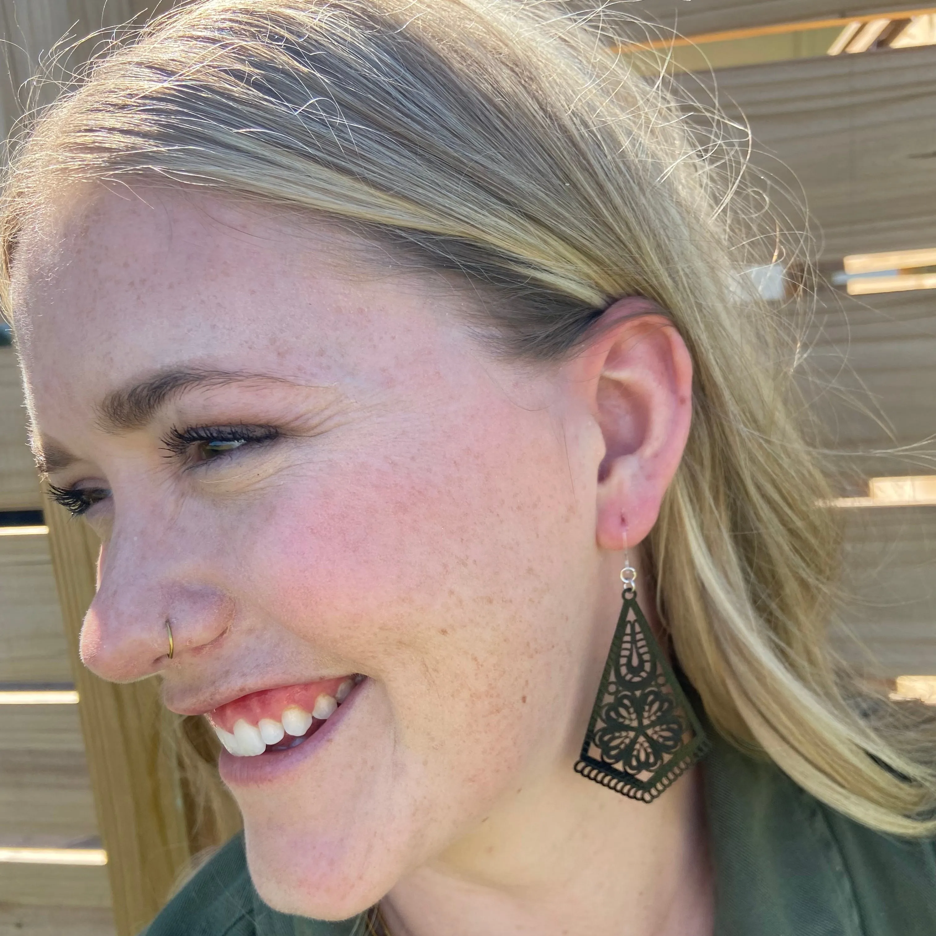 Table Runner Dangles Hypoallergenic Earrings for Sensitive Ears Made with Plastic Posts