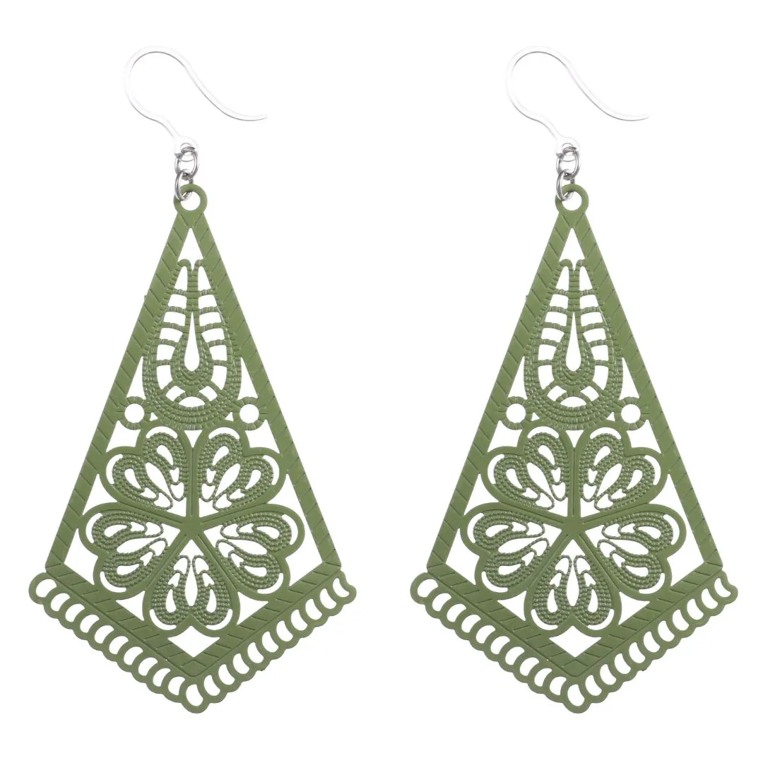 Table Runner Dangles Hypoallergenic Earrings for Sensitive Ears Made with Plastic Posts