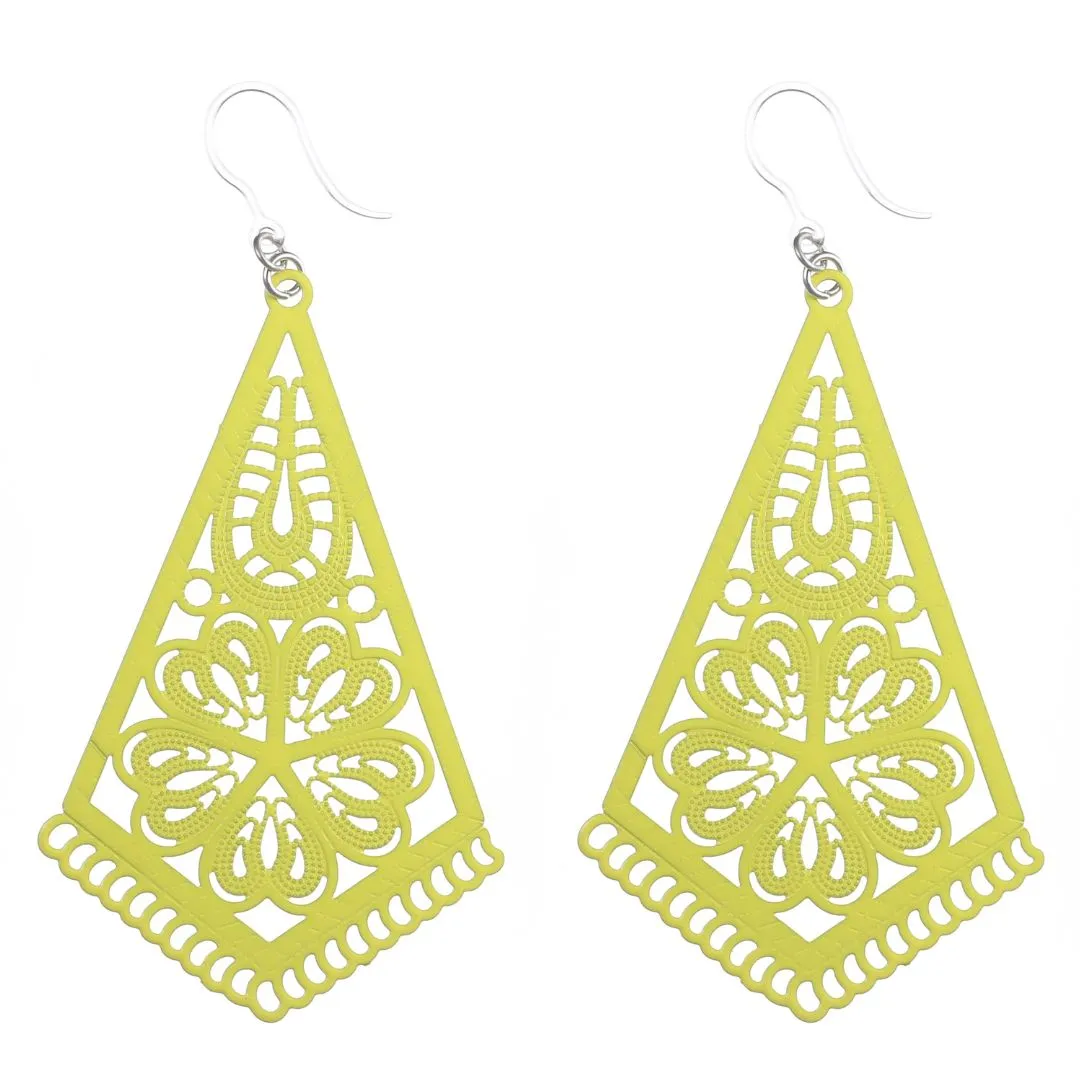 Table Runner Dangles Hypoallergenic Earrings for Sensitive Ears Made with Plastic Posts