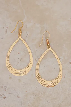 Teardrop Layered Earrings - Gold