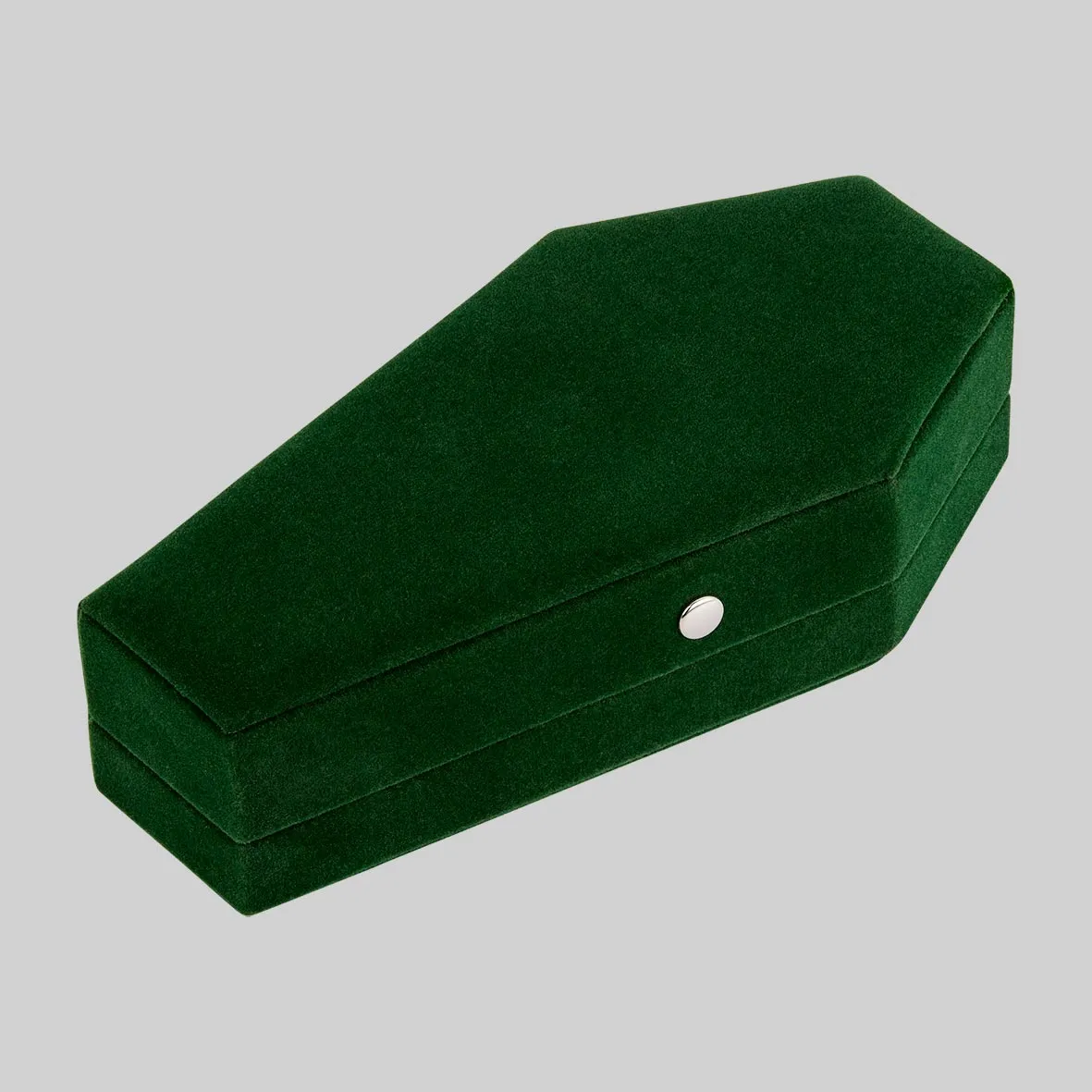 The Moss Green Velvet Coffin Ring Case