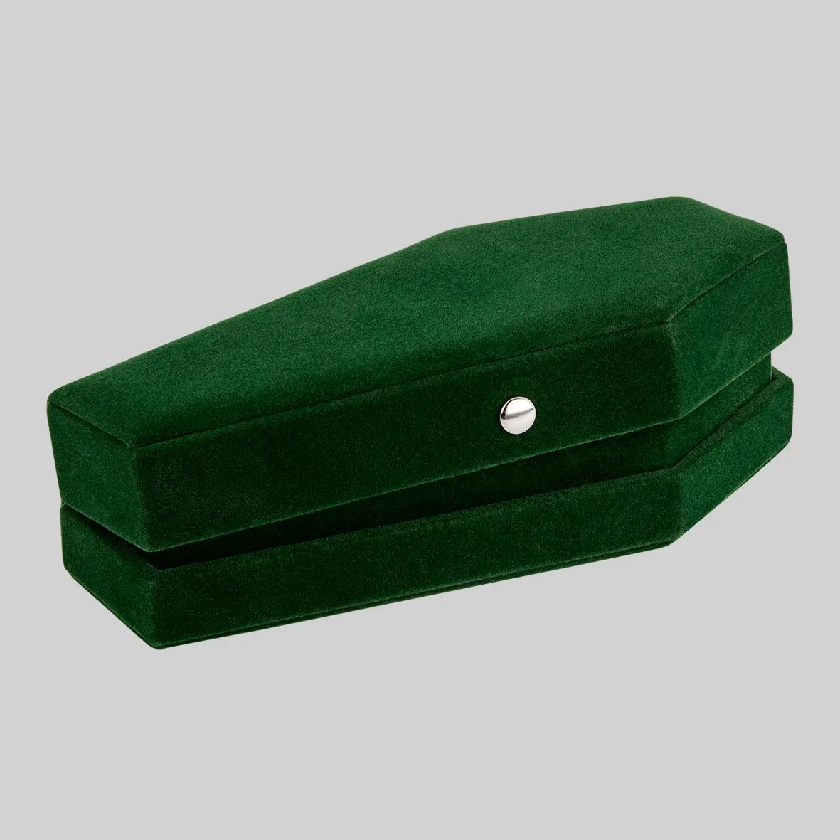 The Moss Green Velvet Coffin Ring Case