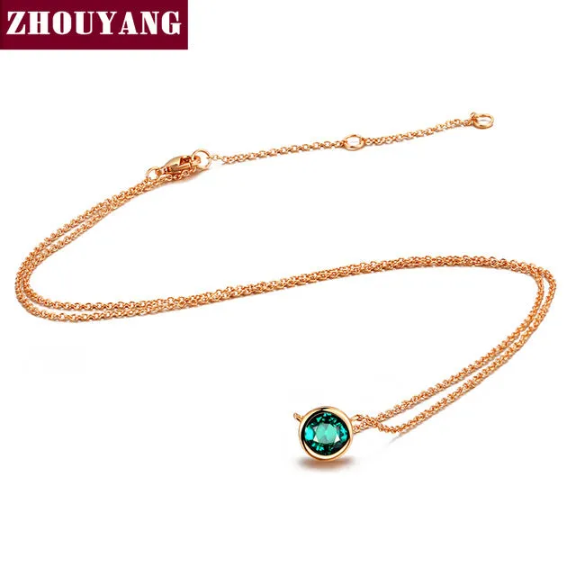 Top Quality Simple Style Crystal Pendant Necklace Rose Gold Color Fashion Jewellery Crystal ZYN388 ZYN453 ZYN454 ZYN455 ZYN385