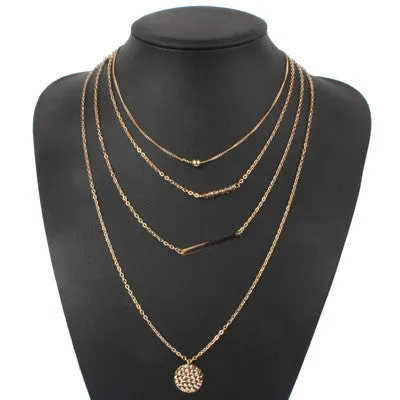 Turquoise Crystal bead Multi Layer gold necklaces & pendants