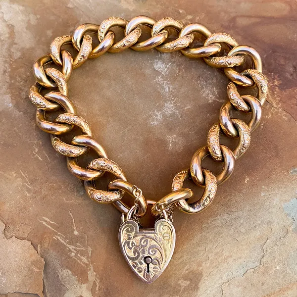 Victorian Engraved Curb Link Bracelet