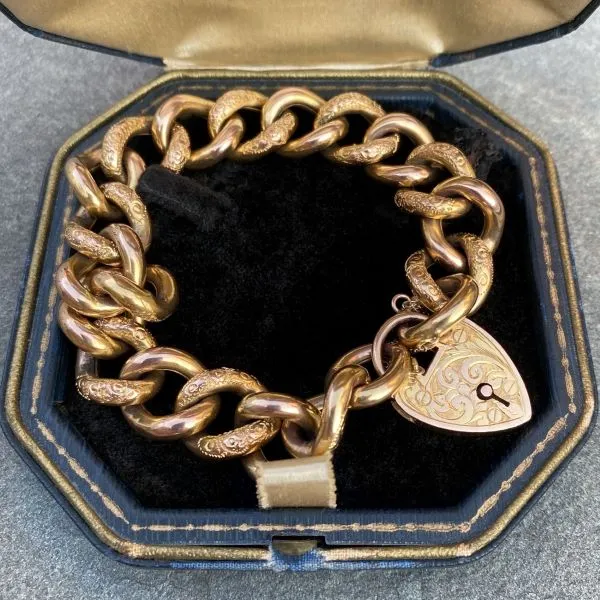 Victorian Engraved Curb Link Bracelet