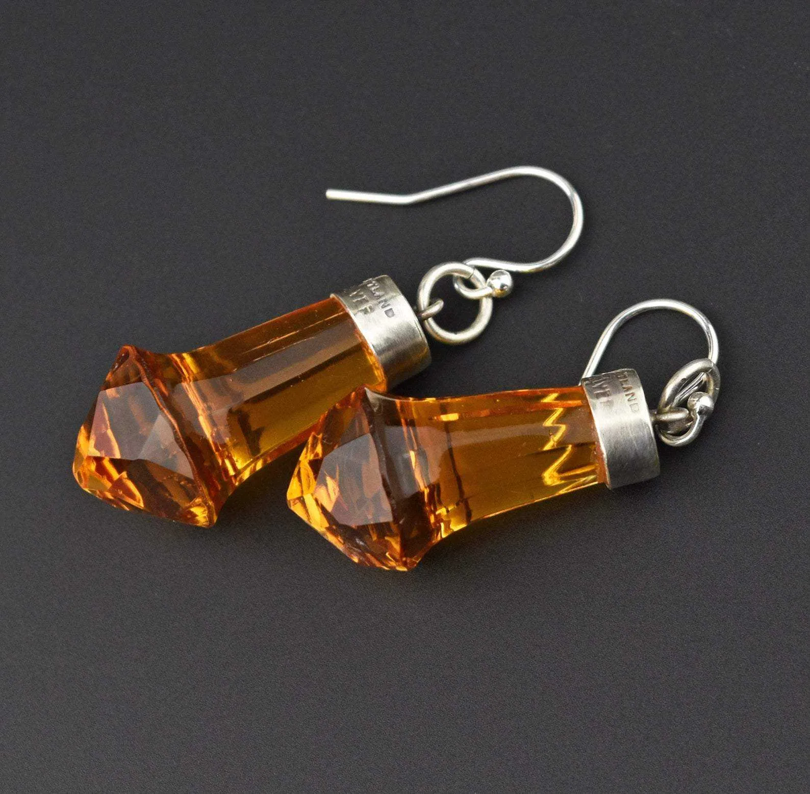 Vintage Scottish Silver Citrine Earrings