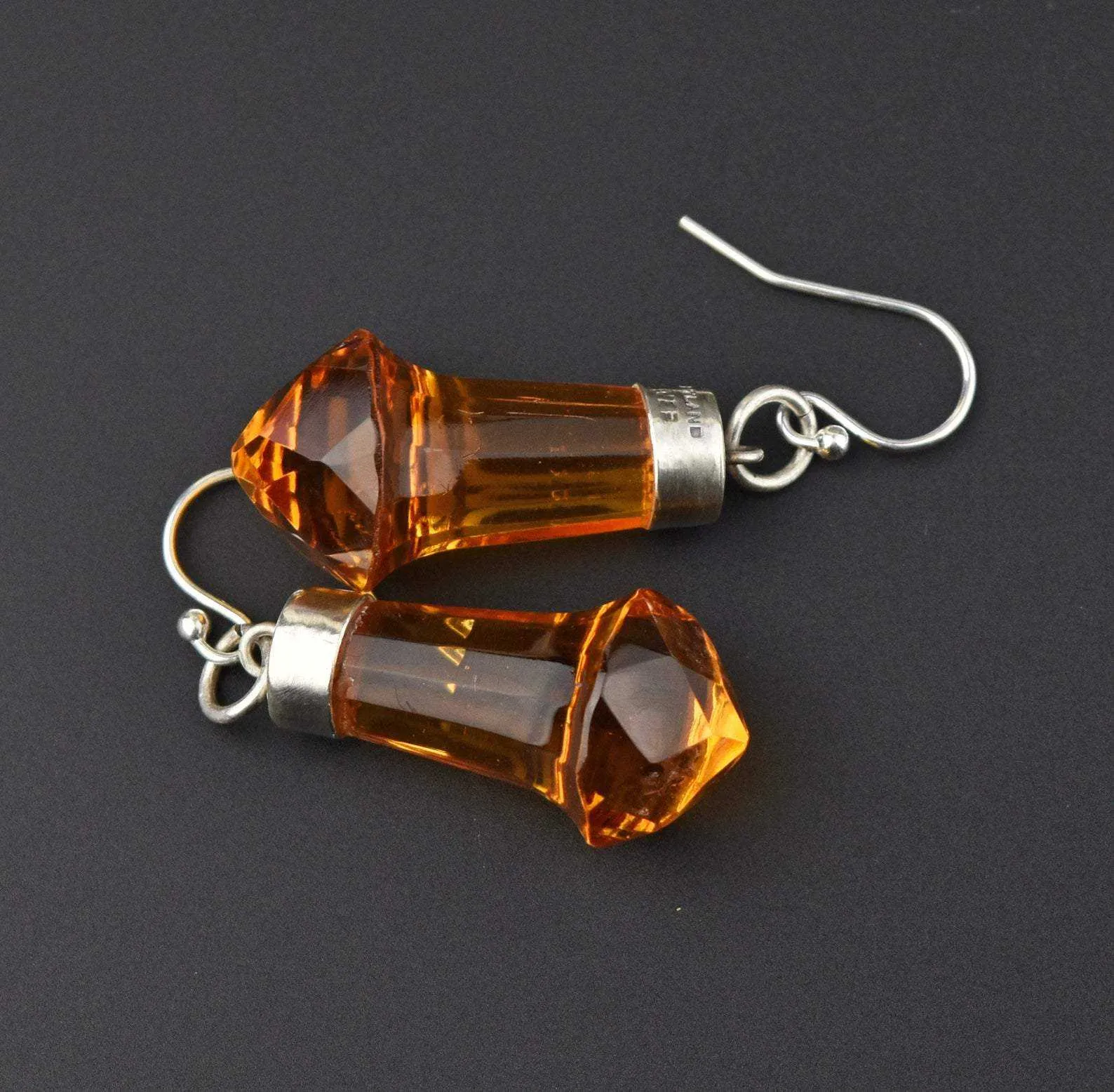 Vintage Scottish Silver Citrine Earrings