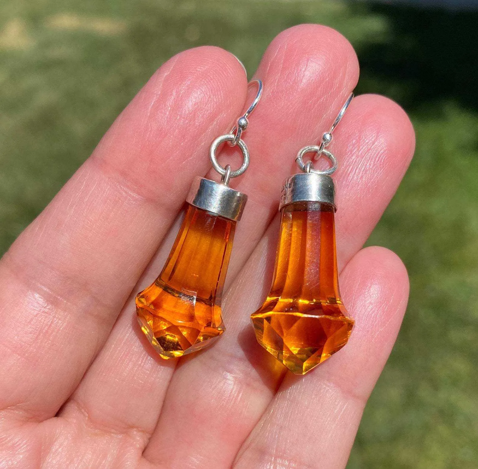 Vintage Scottish Silver Citrine Earrings