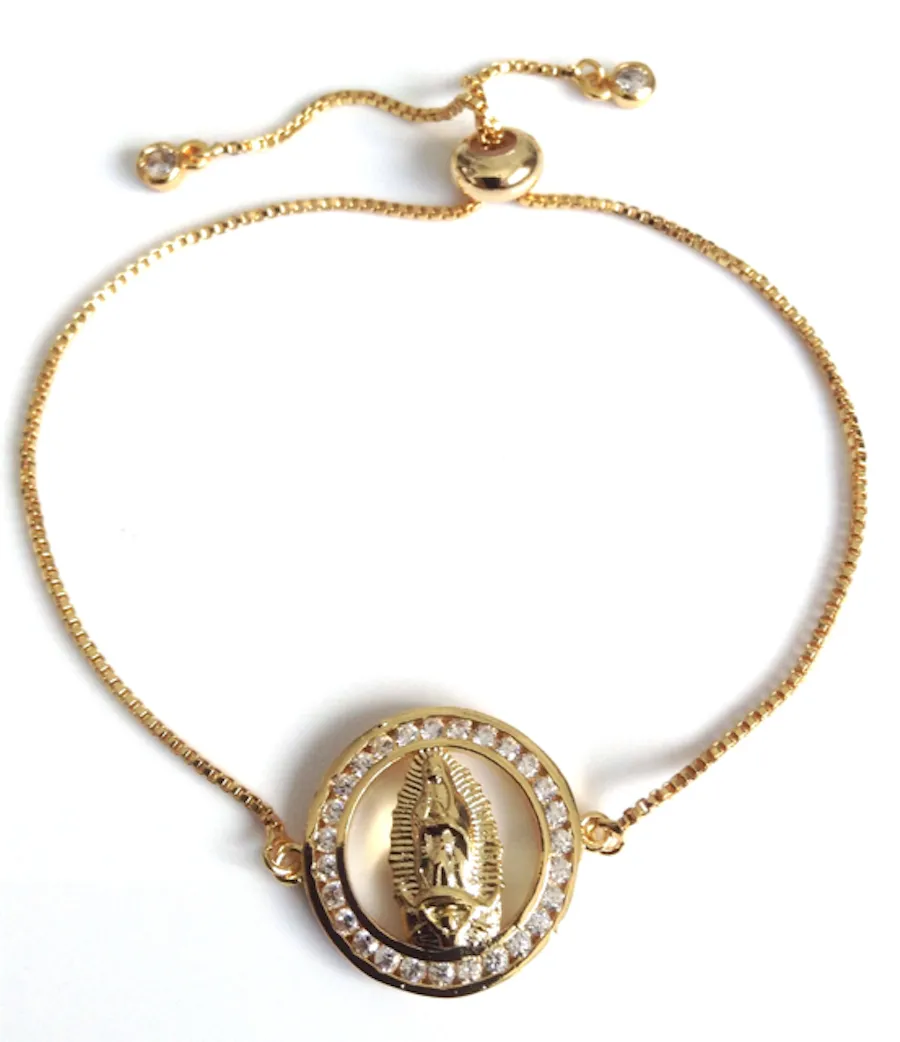 Virgen de Guadalupe Bolo Bracelet Adjustable