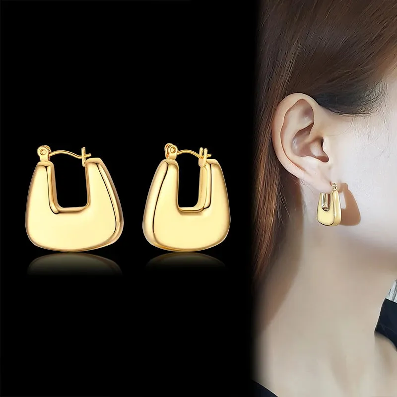 Vnox Chic Geometric Shape Big Hoop Earrings