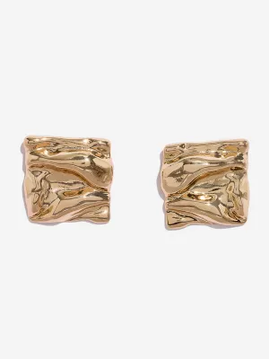 Westside Accessories Gold Molten Big Stud Earrings