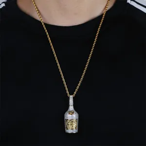 Whiskey Bottle Iced Out Pendant