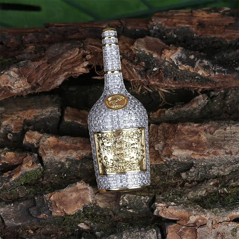 Whiskey Bottle Iced Out Pendant