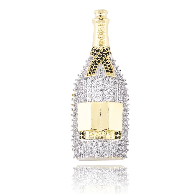 Wine Bottle Fully Iced Pendant