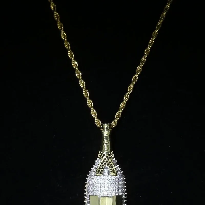 Wine Bottle Fully Iced Pendant