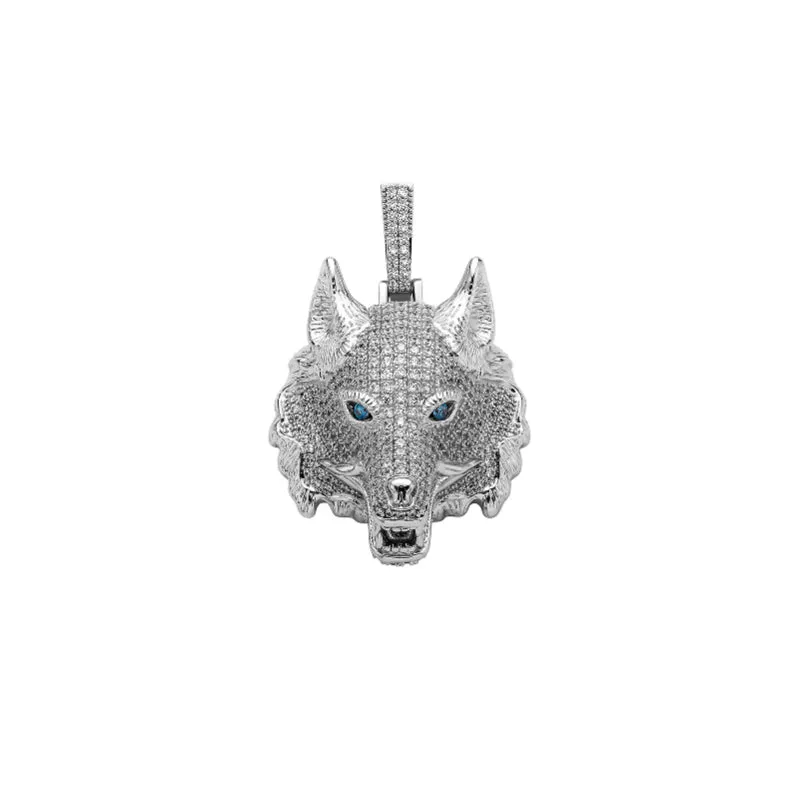 Wolf Head Iced Out Pendant