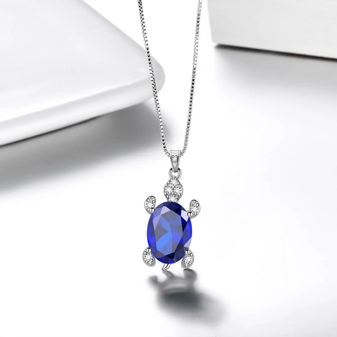 Women Turtle Pendant Necklaces Birthstone Girls Jewelry Birthday Gift Sterling Silver