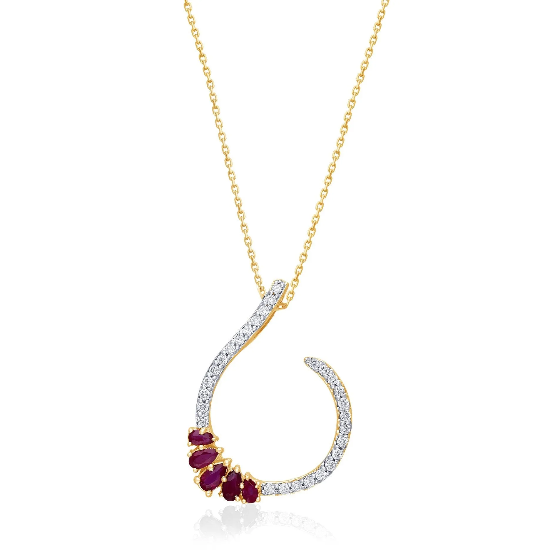 Yellow Gold Ruby & Diamond Heirloom Pendant