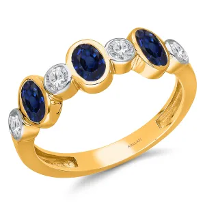 Yellow Gold Sapphire & Diamond Heirloom Ring